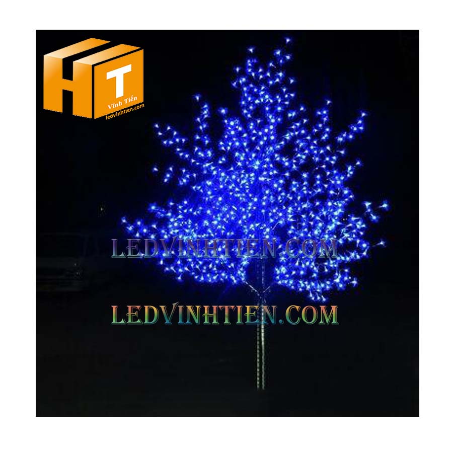 Cây hoa đèn led 3m màu xanh dương