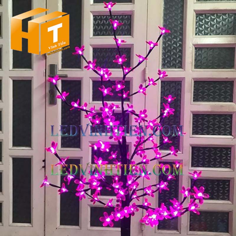 Hoa đào đèn led 5m màu hồng siêu sáng