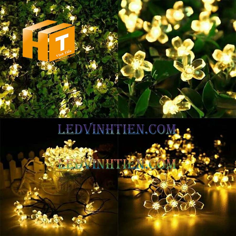 Hoa đào đèn led màu vàng siêu sáng