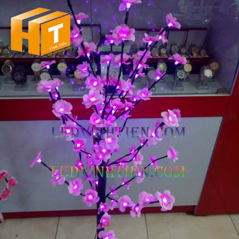 Hoa đào đèn led màu tím giá rẻ