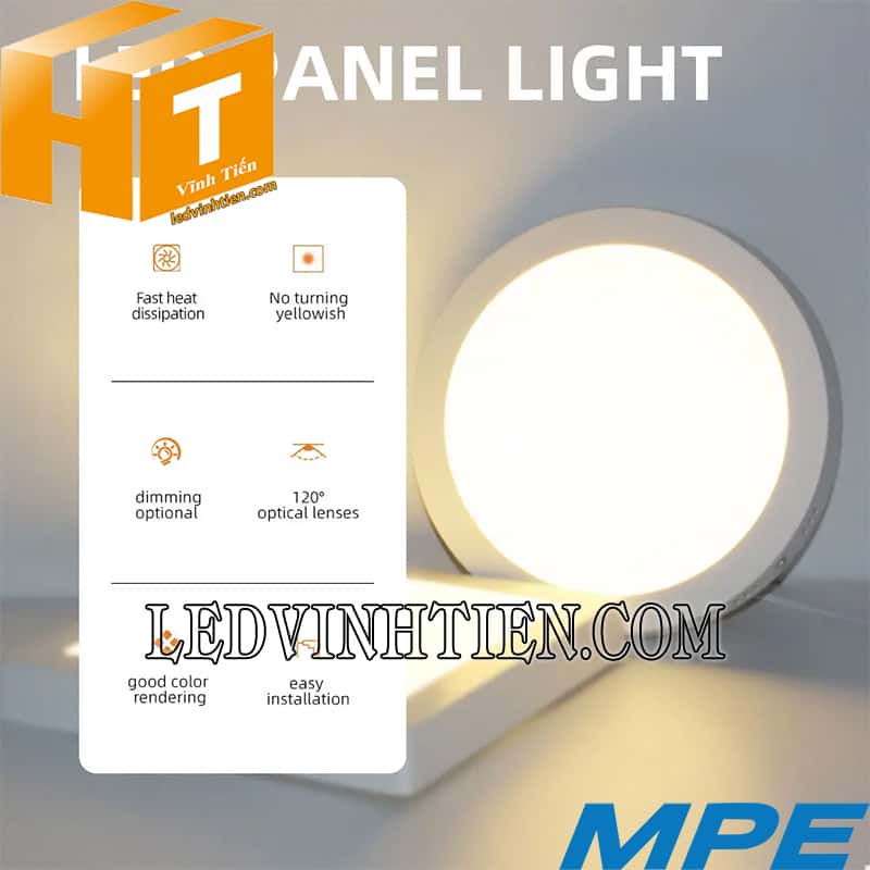 Đèn led panel ốp trần nổi 3 màu 12w giá rẻ