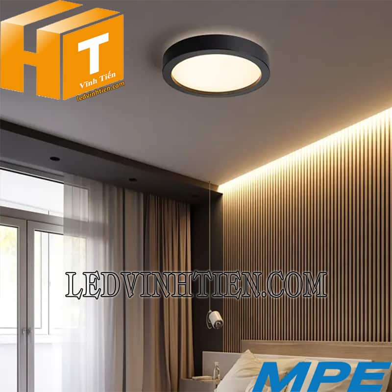 Đèn led panel tròn nổi viền đen 3 màu SRPLB-12W siêu sáng