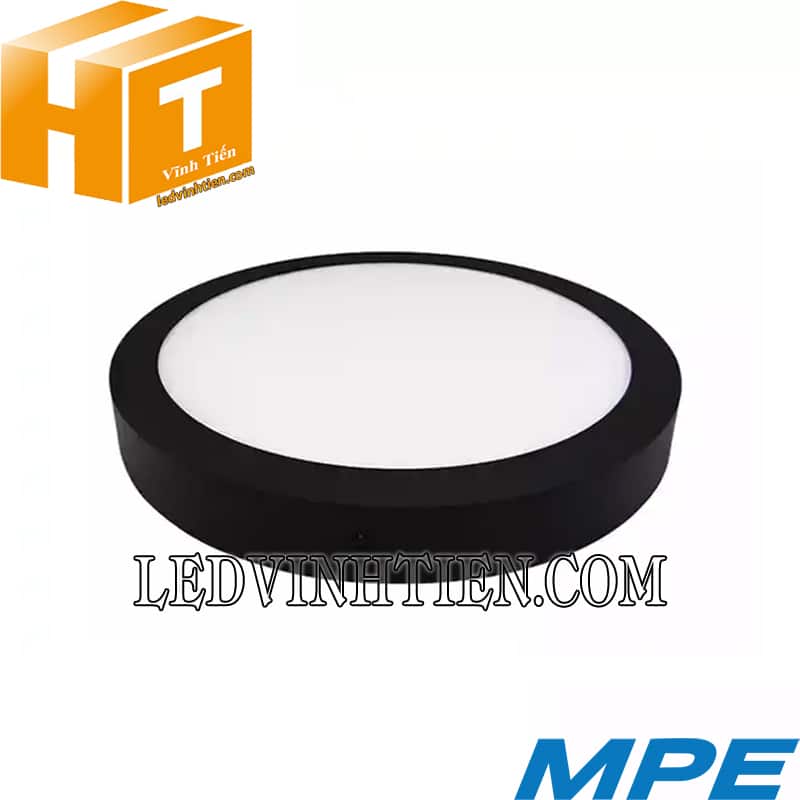 Đèn led ốp trần nổi tròn viền đen srplb-12w trắng, vàng