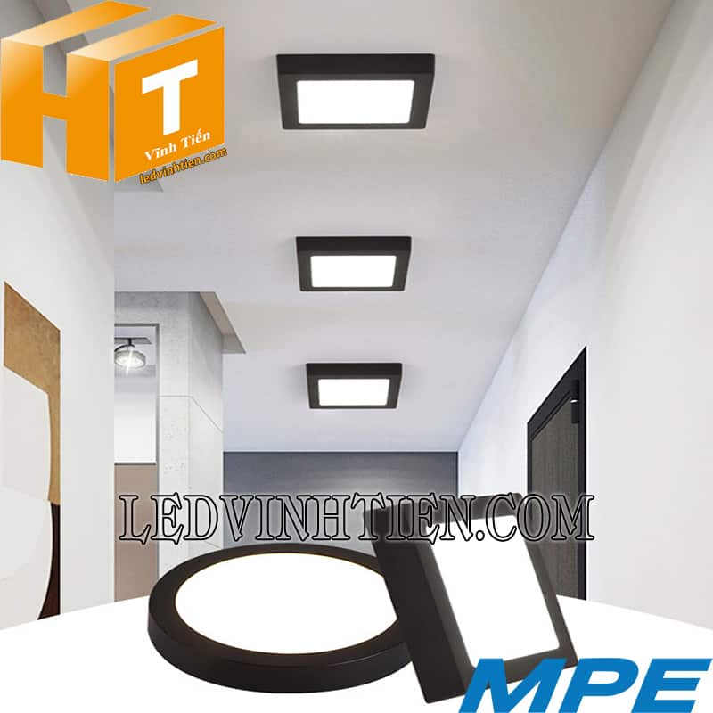 Đèn led panel ốp trần nổi vuông viền đen 18w 3 màu ssplb-18w giá rẻ