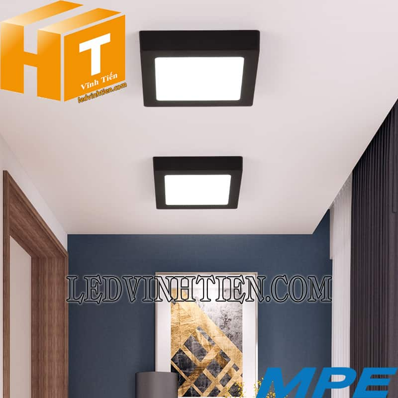 Đèn led panel ốp trần nổi vuông viền đen SSPLB-18W trắng, vàng giá rẻ