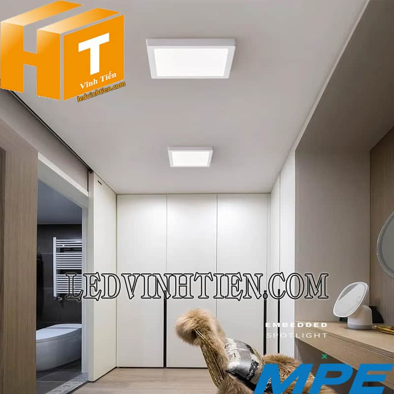 Đèn Led Panel Vuông Nổi Dimmer 12W ánh sáng trắng, vàng siêu sáng