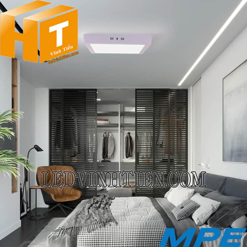 Đèn Led Panel Vuông Nổi Dimmer 18W trắng, vàng loại tốt, giá rẻ, siêu sáng