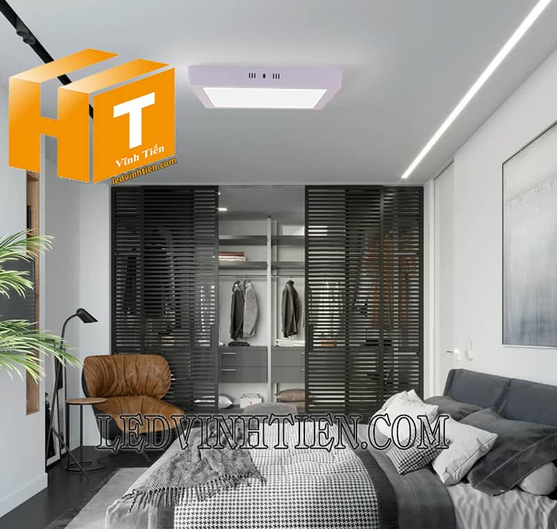 Đèn Led Panel Vuông Nổi Dimmer 24W ánh sáng trắng, vàng siêu sáng