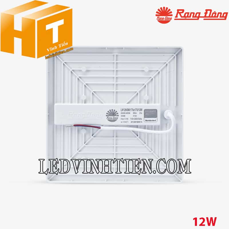 ĐÈN LED ỐP TRẦN VUÔNG ĐỔI MÀU ĐẾ NHỰA 170X170/12W LN12N ĐM