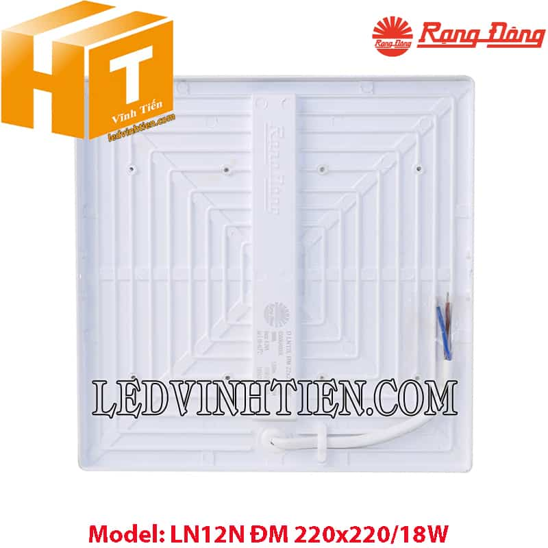 Đèn LED ốp trần vuông đổi màu đế nhựa Model: LN12N ĐM 220x220/18W