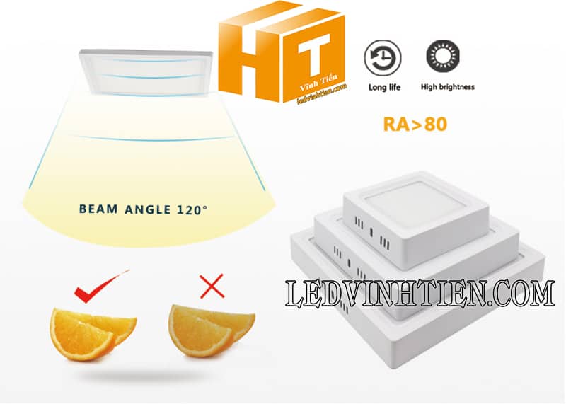 Đèn led ốp trần vuông đế nhôm LN08 220x220/22W giá rẻ