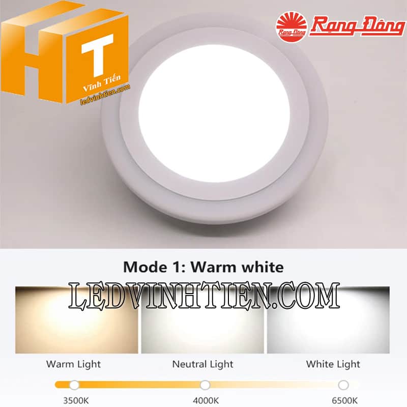Đèn led ốp trần nổi tròn đổi màu 24W LN24 ĐM 247/24W chính hãng Rạng Đông