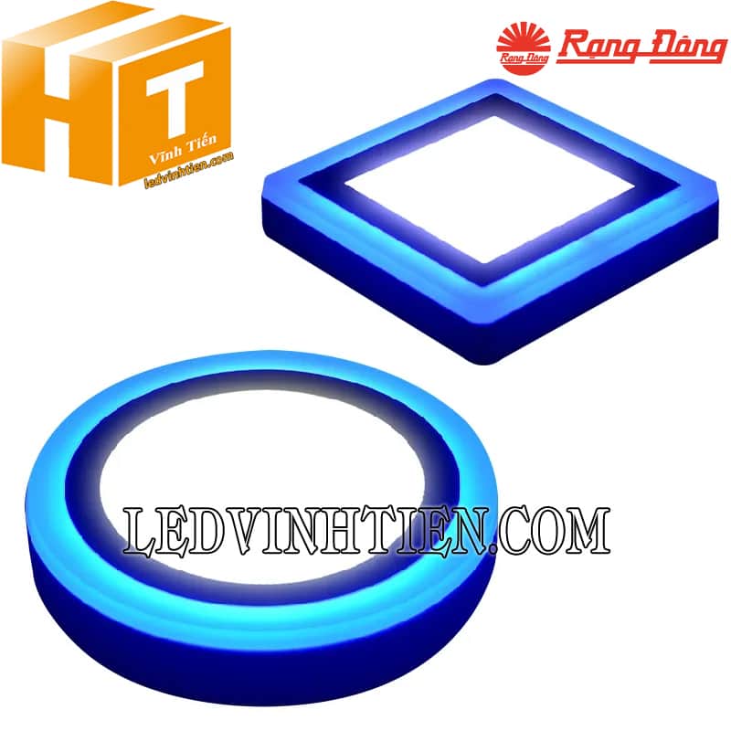 Đèn led ốp trần nổi viền xanh dương Rạng Đông