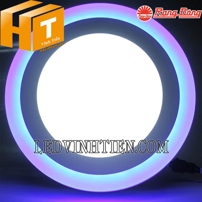 Đèn led âm trần 3 màu viền xanh dương giá rẻ