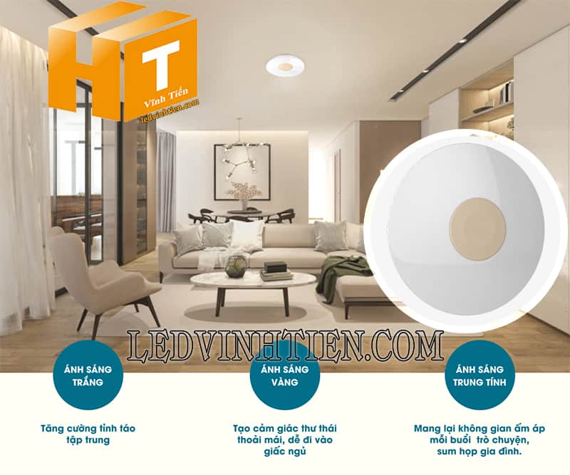 Đèn led ốp trần đổi màu 36W LN26 ĐM 360/36W siêu sáng
