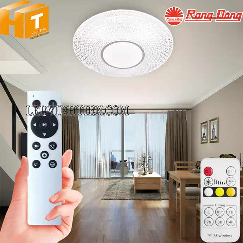 Đèn led ốp trần 500/40w điều khiển remote ln22.rf Rạng Đông chiếu sáng phòng khách