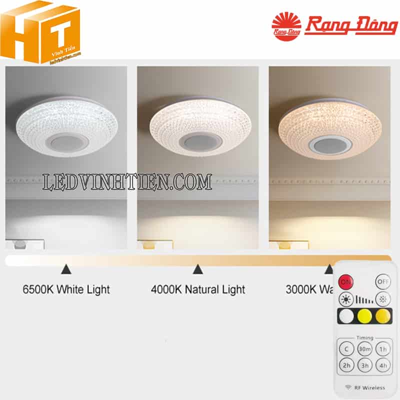 Đèn led ốp trần 500/40w điều khiển remote ln22.rf Rạng Đông