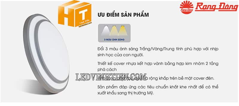  Đèn led ốp trần nổi tròn đổi màu 40W  Rạng Đông giá rẻ