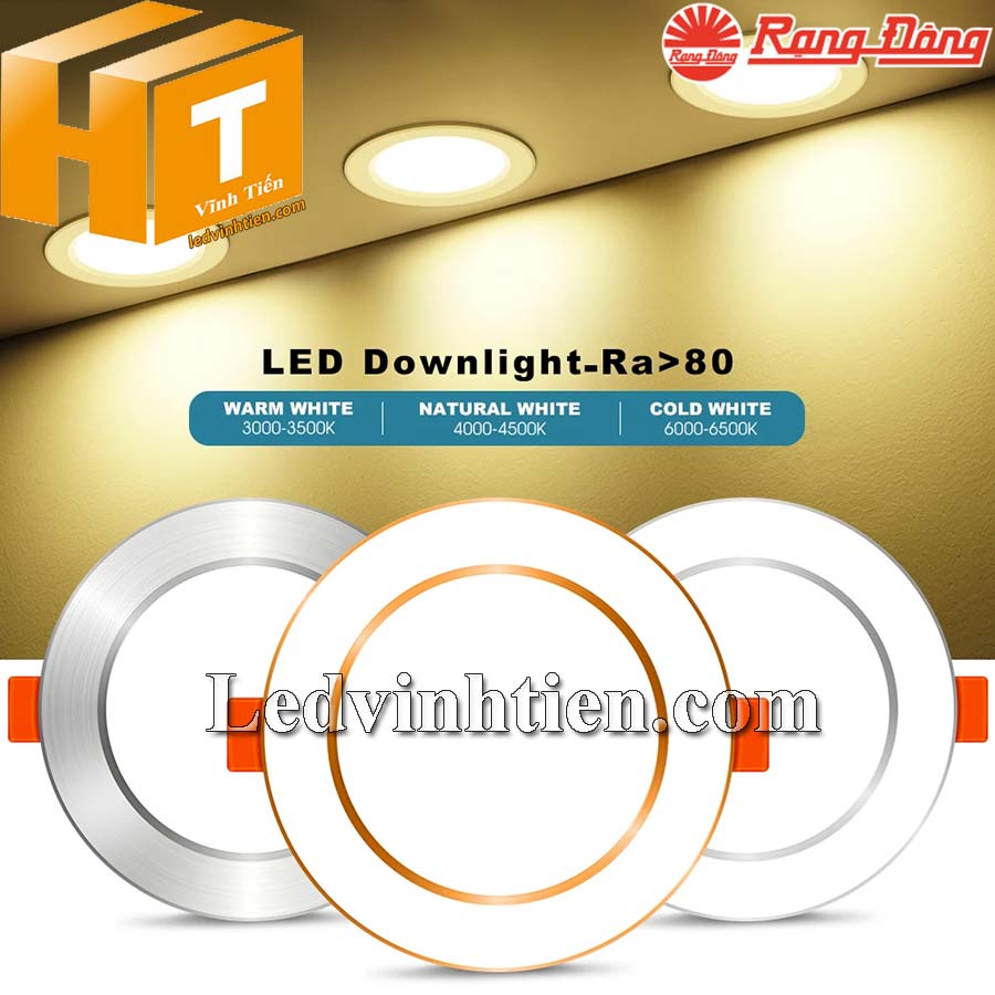 Đèn led panel tròn đổi màu 110/9W loại tốt, viền vàng, bạc, dùng chiếu sáng nhà phố, biệt thự, văn phòng