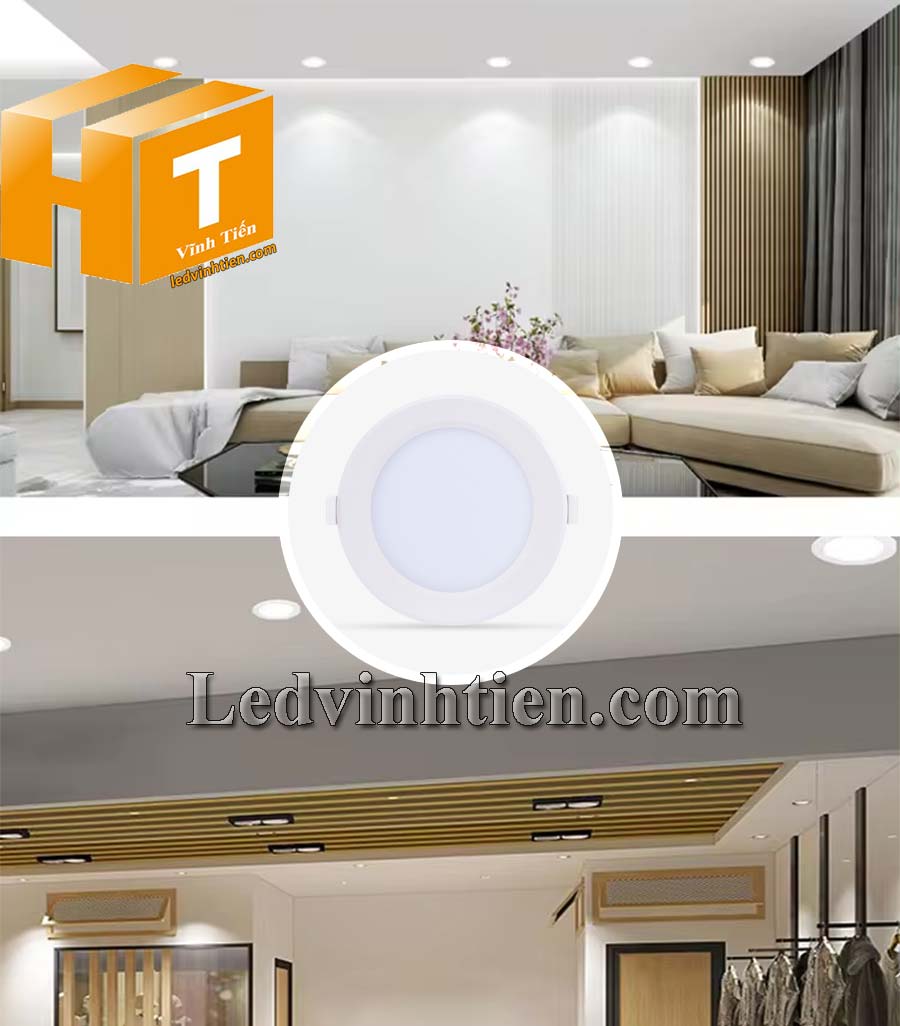 Đèn led panel tròn đổi màu 110/9W PT04. ĐM chiếu sáng nhà phố, văn phòng
