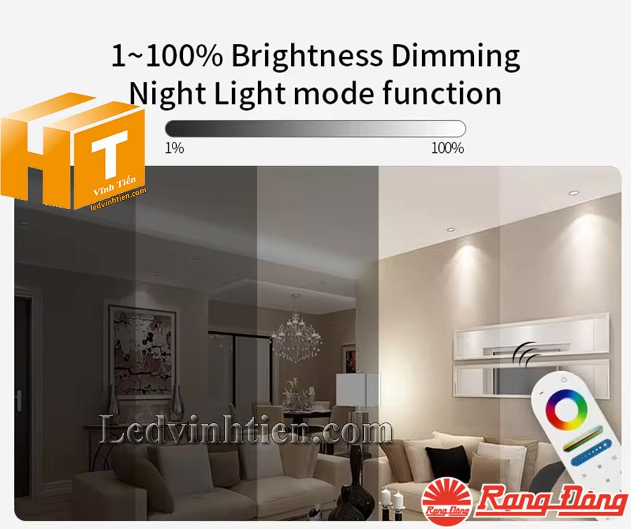 Đèn Led Panel Tròn Đổi Màu 110/7W PT04.BLE dùng chiếu sáng nhà phố, biệt thự