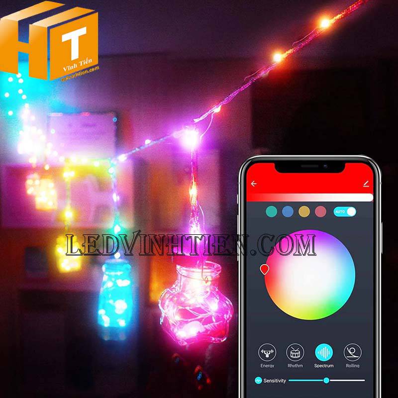 Bộ 10 mét đèn Fairy Light 16 triệu màu điều khiển APP