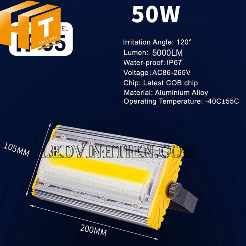 Đèn pha led COB ngoài trời 50w giá rẻ