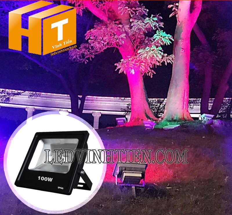 Đèn pha led rgb chiếu bảng hiệu ngoài trời loại tốt, giá rẻ, 100w