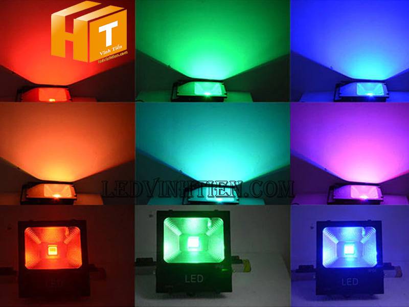 Vĩnh Tiến - Nhà phân phối đèn pha led vỏ đen, RGB (đổi màu) 20w tại Phú Yên