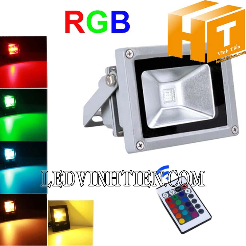 Đèn pha led 30W RGB vỏ xám