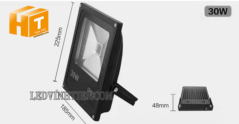Bộ đèn pha led ngoài trời, RGB (đổi màu) 30w