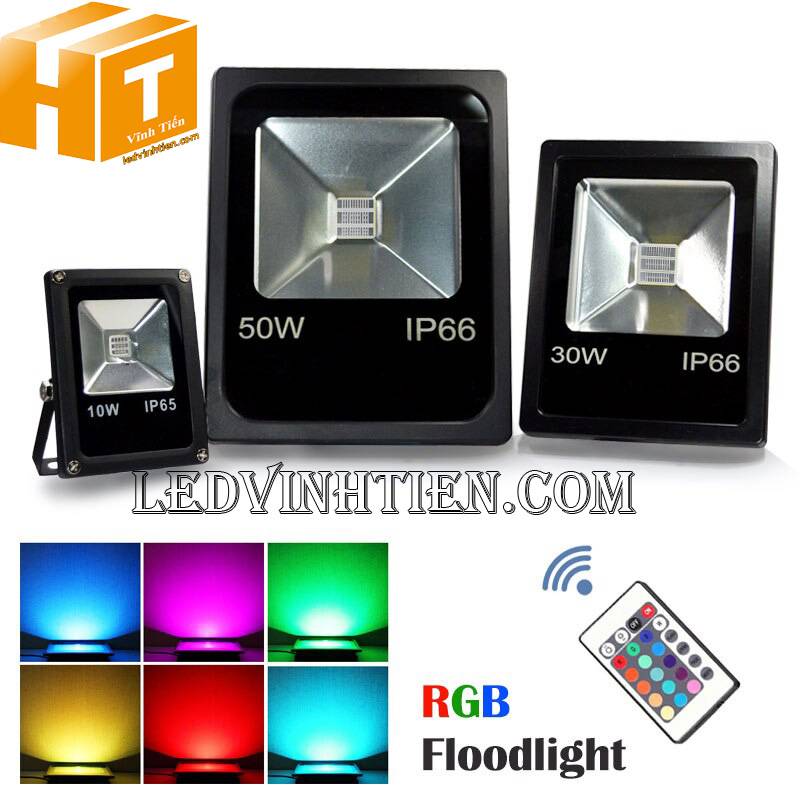 Đèn pha led tự động thay đổi màu 30w