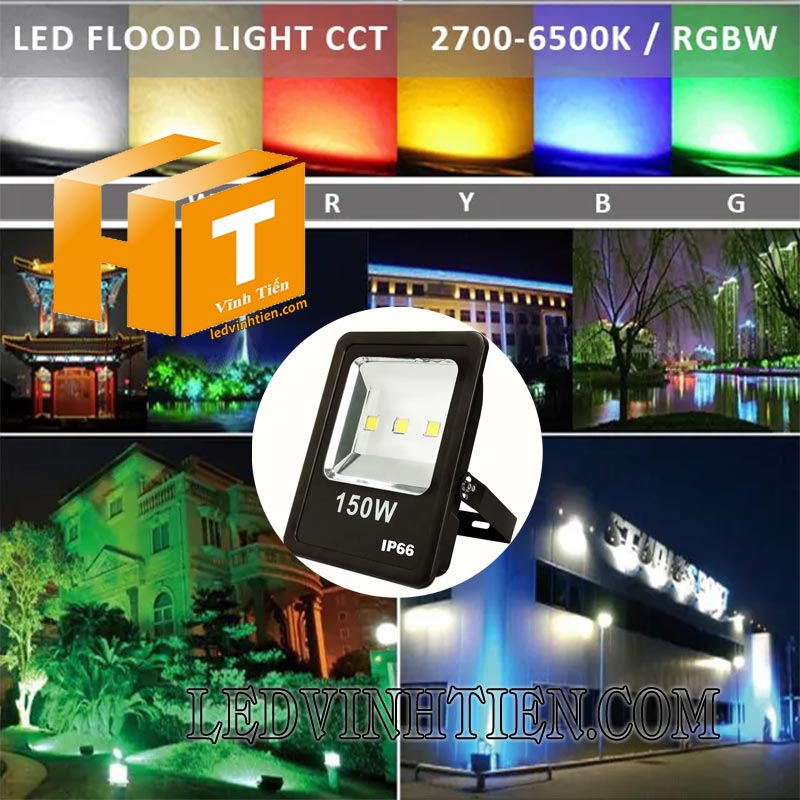 Đèn pha led 150W chiếu sáng biển hiệu