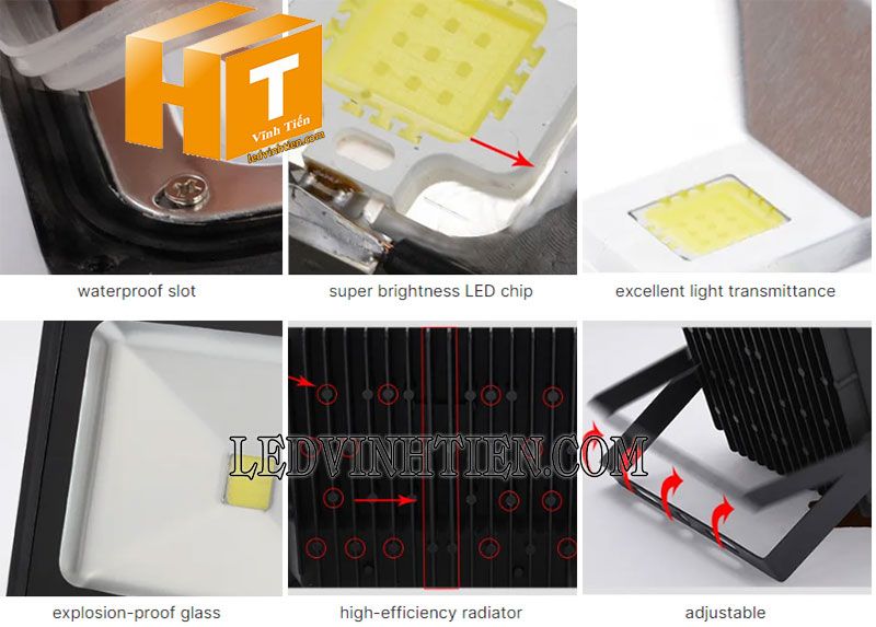 Đèn pha led vỏ đen 30w - Nhận sản suất và lắp ráp theo yêu cầu