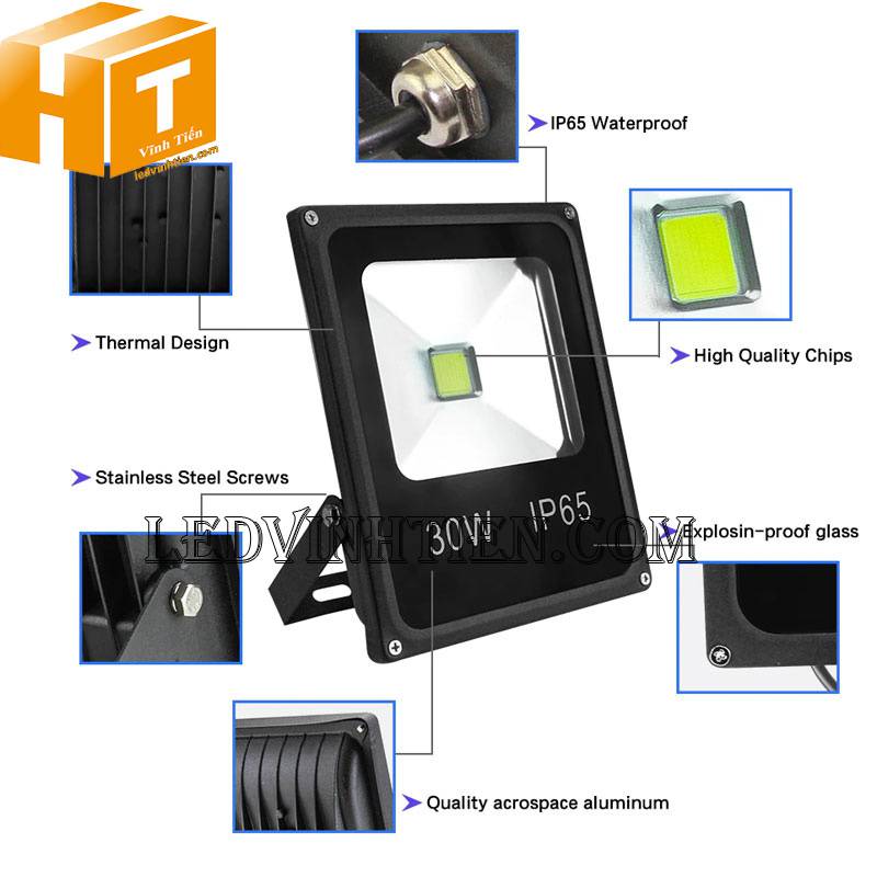 Đèn pha led 20w chiếu bảng hiệu ngoài trời chất lượng