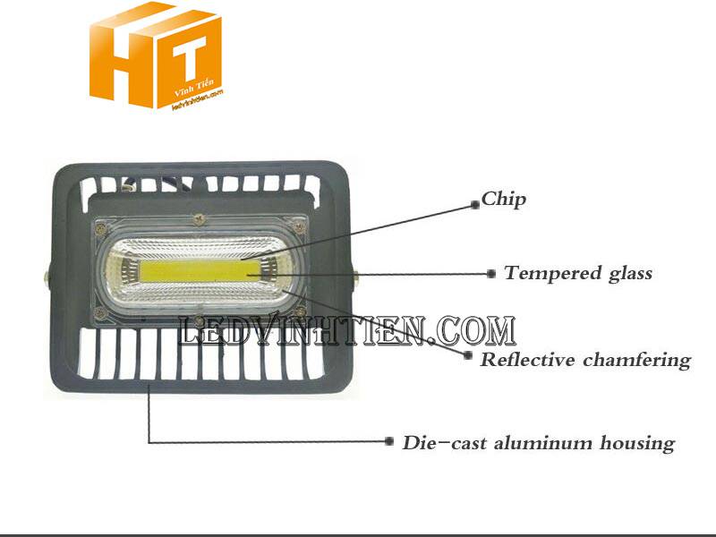 Đèn pha led xương cá 150w chiếu sáng ngoài trời