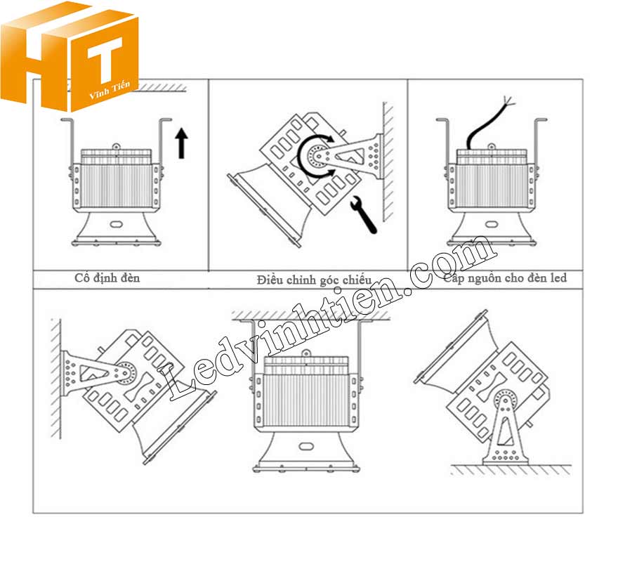 Đèn led pha 1000w rọi xa cẩu tháp - cầu cảng chính hãng