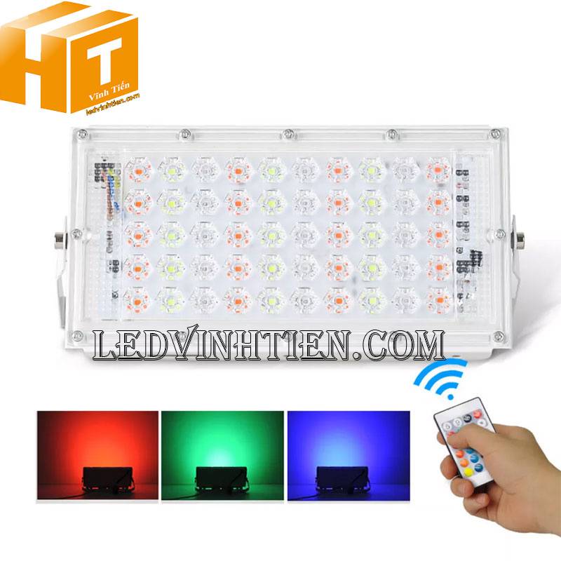 Đèn pha led màu xám 50w RGB