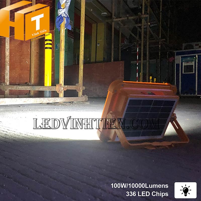 Đèn pha tích điện 100w - Ledvinhtien.com