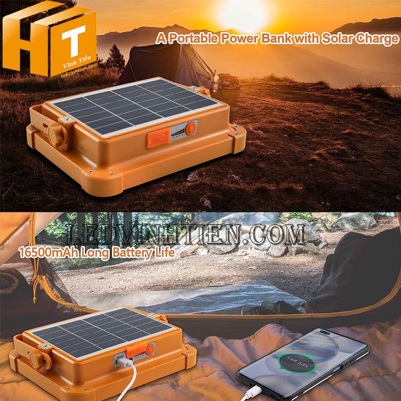 Đèn pha sạc tích điện tự vệ 100w