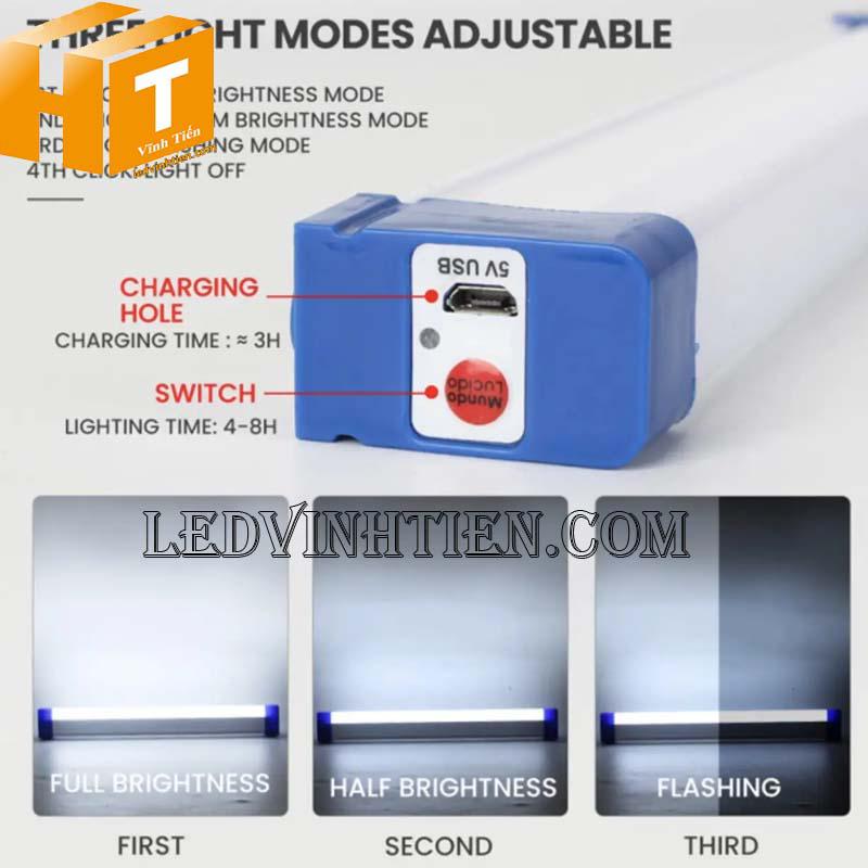Bóng đèn tuýp led sạc tích điện 52cm - 60w