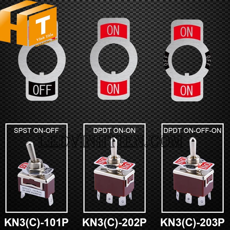 Công tắc gạt tự trả về, 6 chân, 3 vị trí