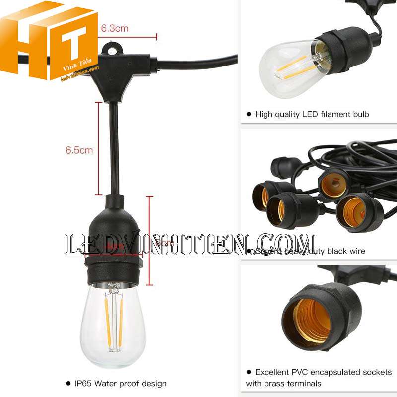 Dây đui đèn kín nước ngoài trời