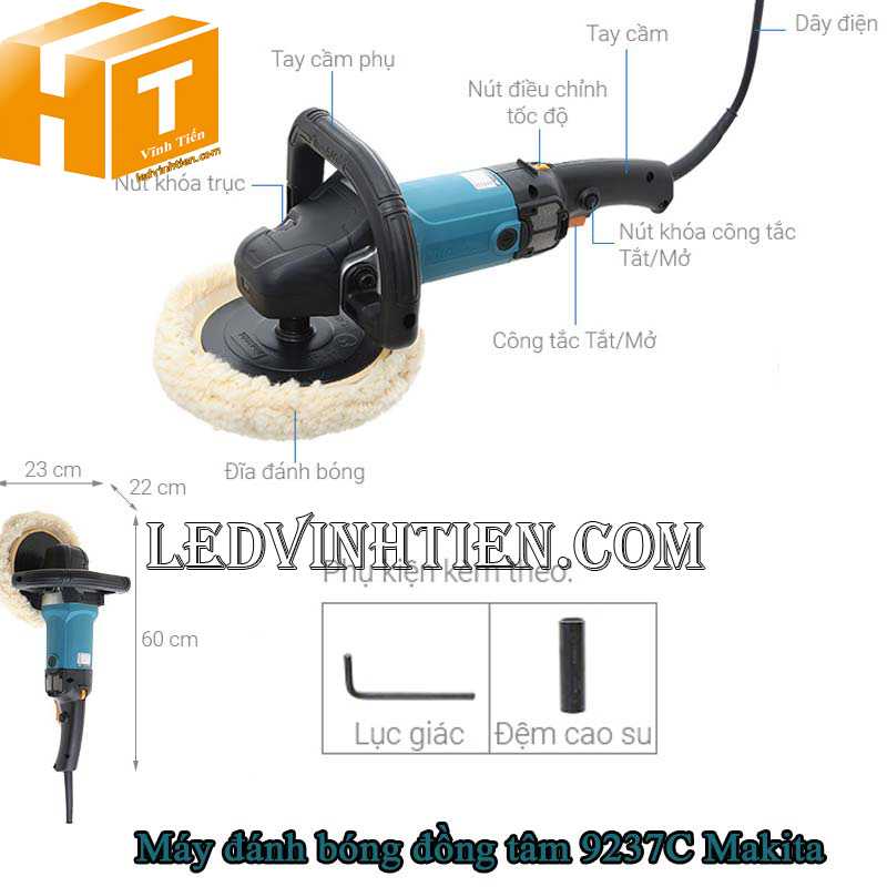 Máy đánh bóng đồng tâm 9237C Makita