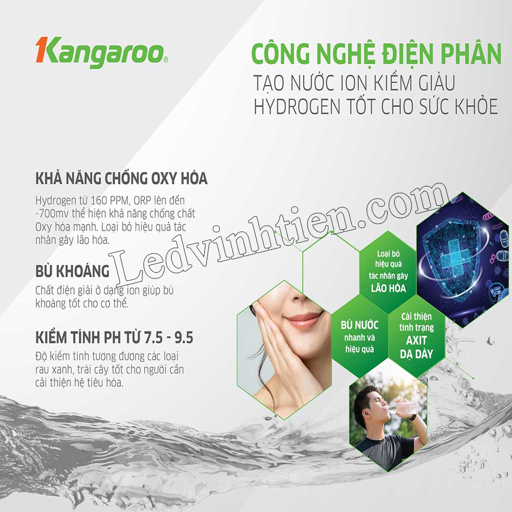 Máy lọc nước Hydrogen công nghệ điện phân RO 5 lõi KG100HED-IOT