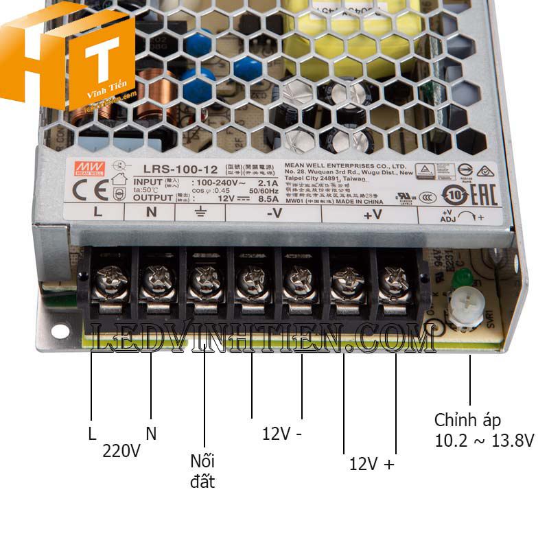 Công ty Vĩnh Tiến cung cấp nguồn Meanwell LRS-100-12 tại Phú 