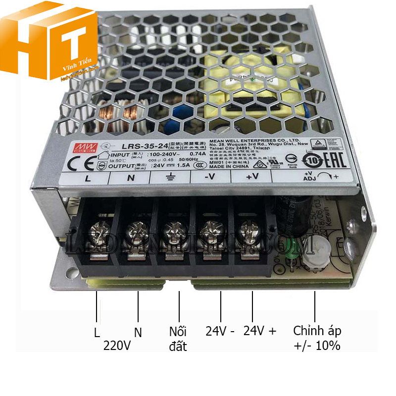 LRS-35-24 - Nguồn một chiều Meanwell 36W-24VDC