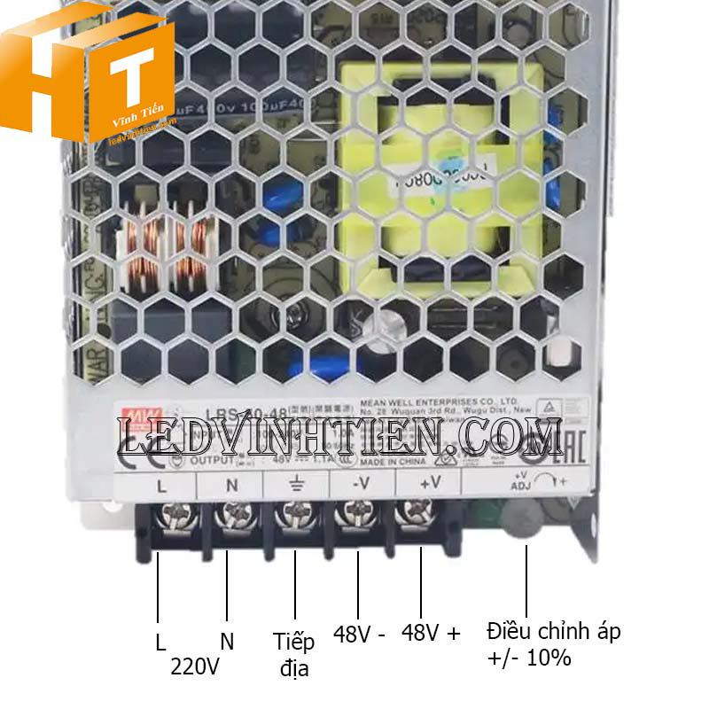 LRS-50-48 - Nguồn một chiều Meanwell 52.8W-36VDC