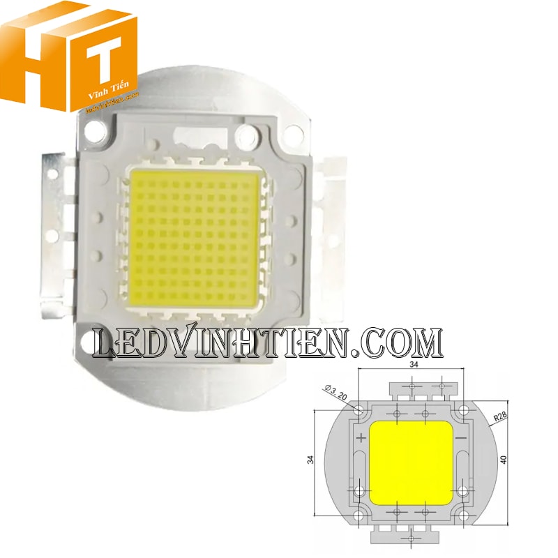 Tim đèn pha led 100w màu trung tính