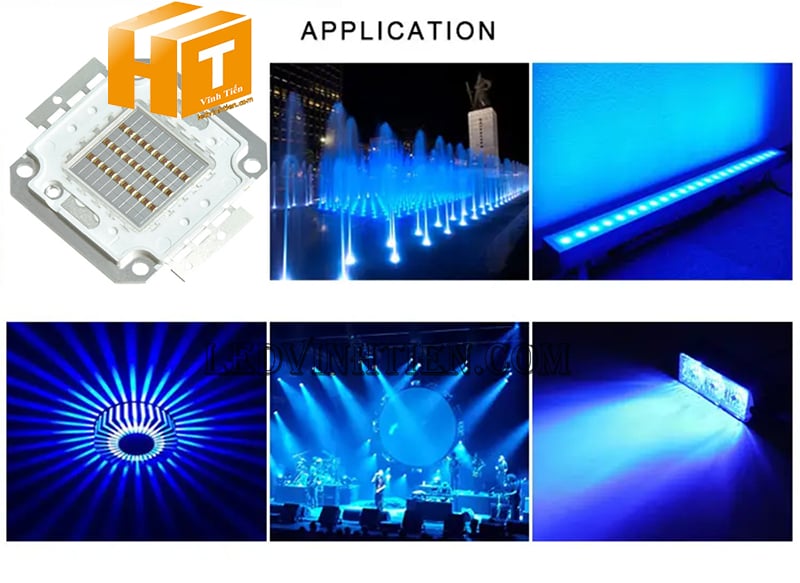 Chip led 30W cob màu xanh dương